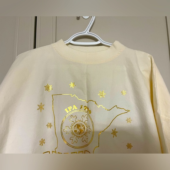 Vintage 1990’s Cream Gold Print Minnesota Graphic Crewneck Sweater - Picture 8 of 11